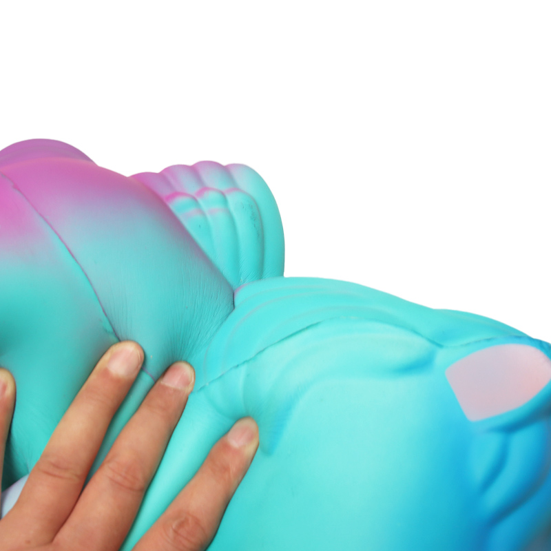 An enormous one-horned colorful horse