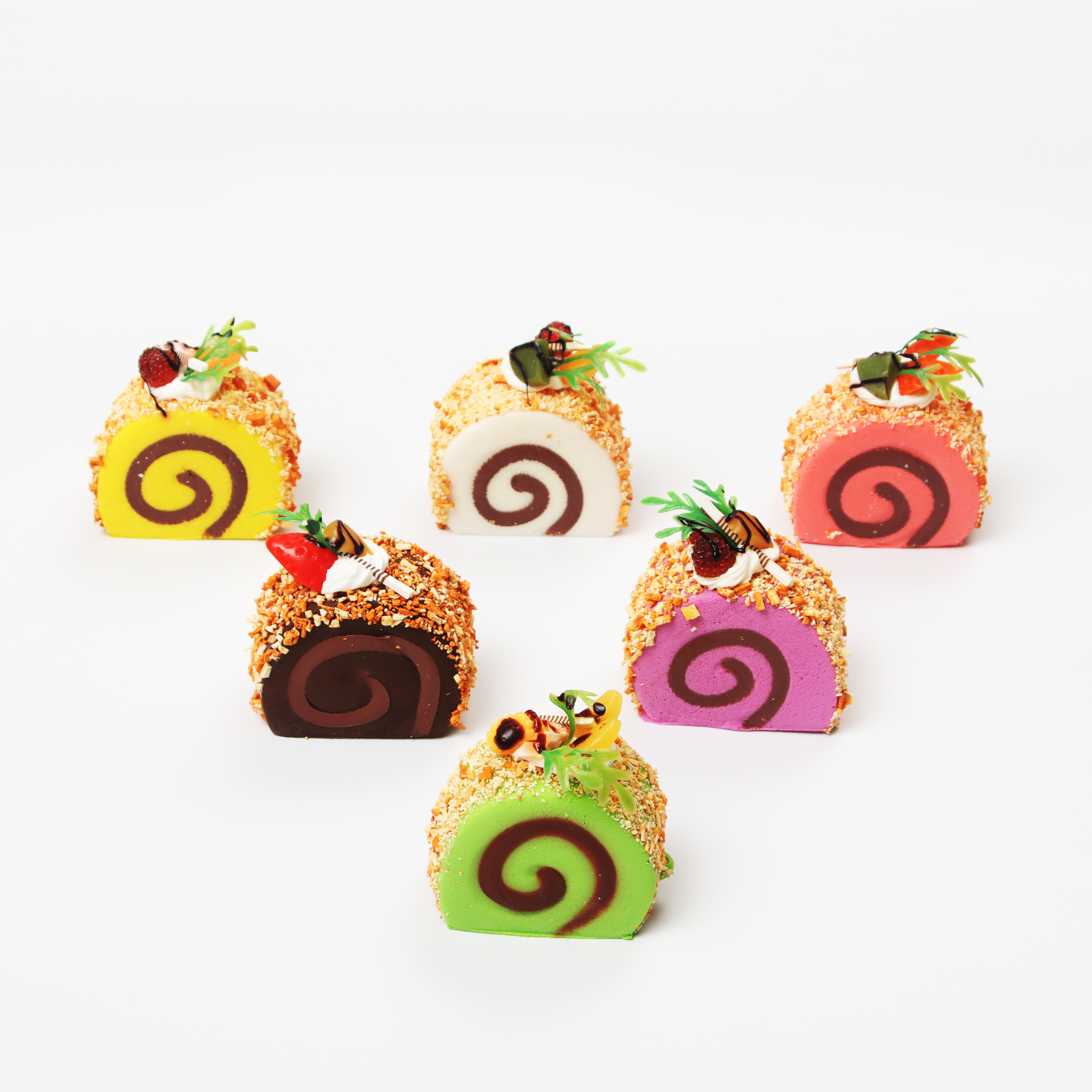 Mid-sized egg roll set with peanut pieces