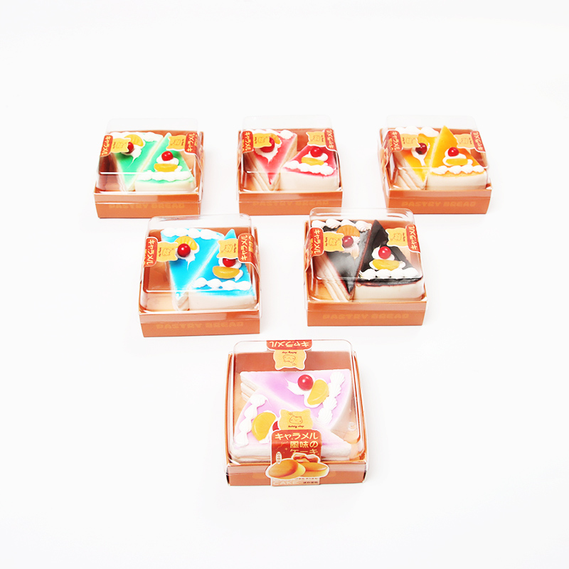 7cm triangular cake with fruit syrup