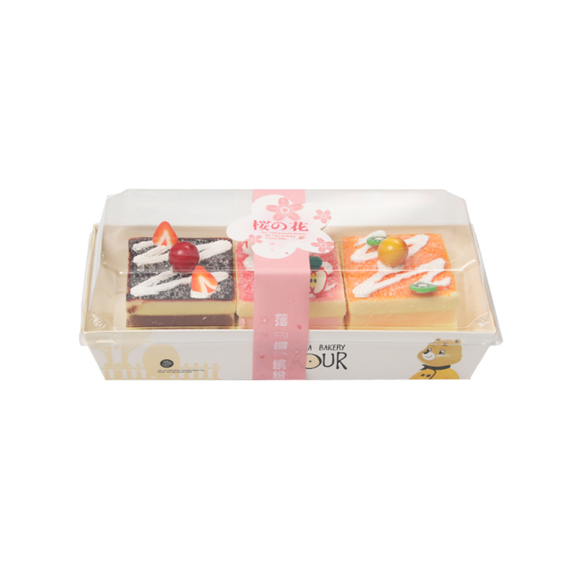 5cm square three-layer cake set with sprinkling powder
