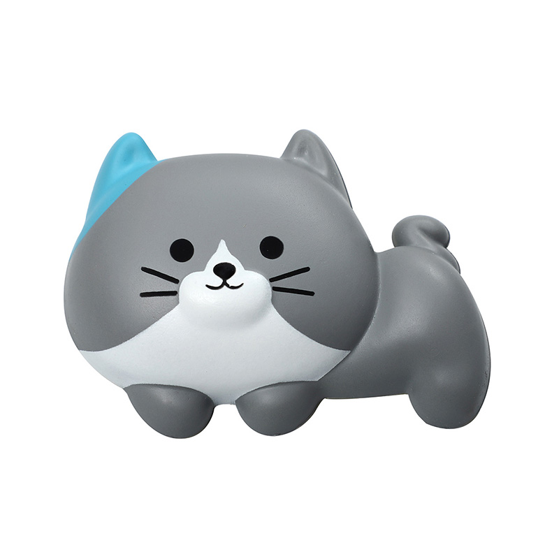 Book post featuring a blue-eared gray cat