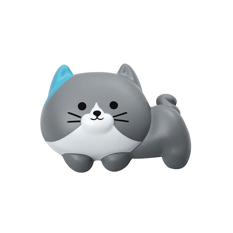 Book post featuring a blue-eared gray cat